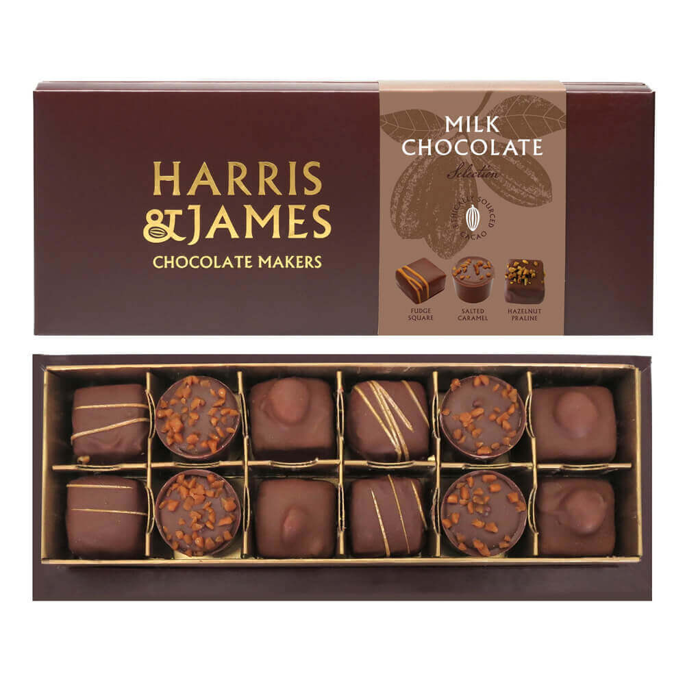 Harris & James Milk Chocolate Selection Gift Box 12 Pieces